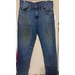 Lucky Brand 221 Jeans Men's 38x34 Blue Straight Stretch Work Stains